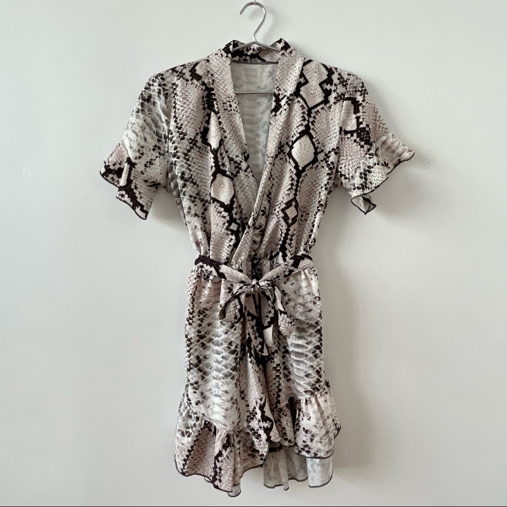 Ruffled print animal romper
